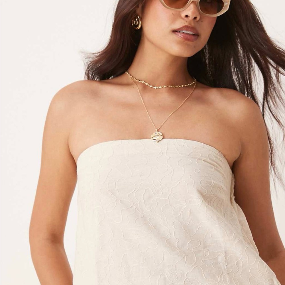 ASOS Off-White Strapless Crop Top